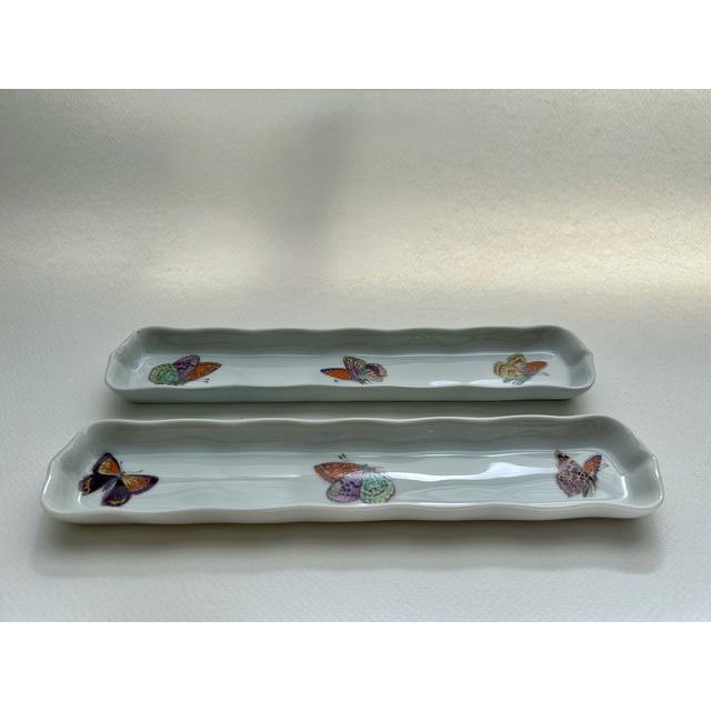 White Pair of Limoges Chinoiserie White Porcelain Trays by Andre Prevot For Sale - Image 8 of 18