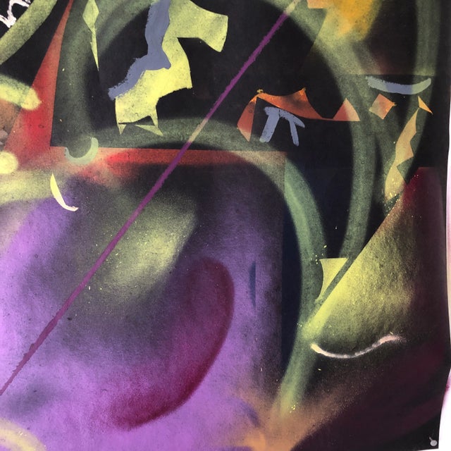 Abstract Abstract Oil Painting Original by Erik Sulander 42x36 For Sale - Image 3 of 4