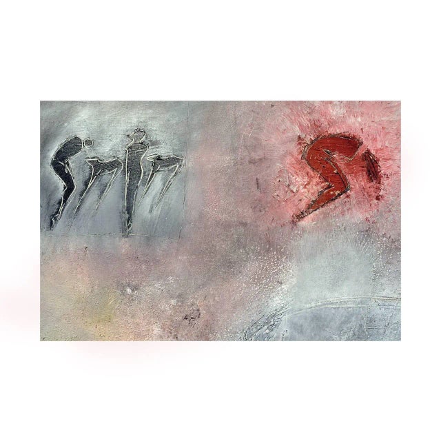 Absolutely stunning large scale abstract expressionist painting titled "Bending Forward," by San Francisco and now...