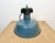 Industrial Blue Enamel Factory Lamp with Cast Iron Top, 1960s For Sale - Image 11 of 16