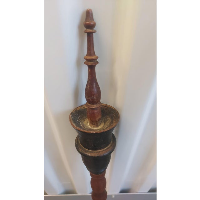 18th-Century European Antique Spinning Wheel — Complete With Distaff, Bobbins & Drive Wheel, Walnut For Sale - Image 12 of 15