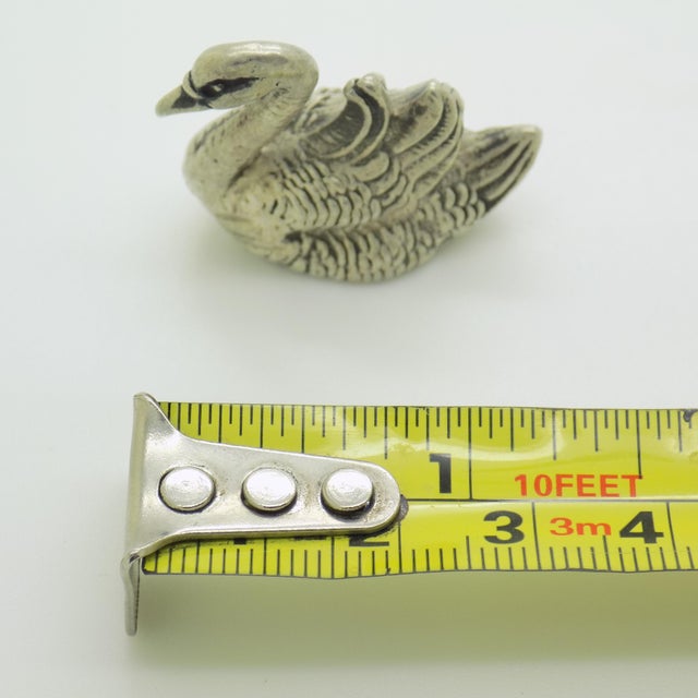 Vintage Italian Silver 800 Swan Miniature Figurine, 1960s For Sale - Image 11 of 12