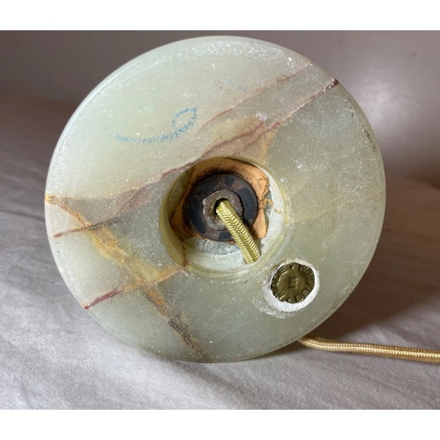 Antique English Ornate Victorian Green Onyx Gilt Bronze Figural Urn Table Lamp For Sale - Image 15 of 15