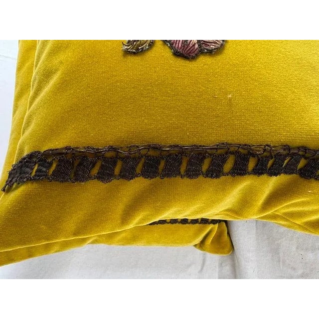 Early 21st Century Pair of Custom Appliqué Pillows by Mla For Sale - Image 5 of 9