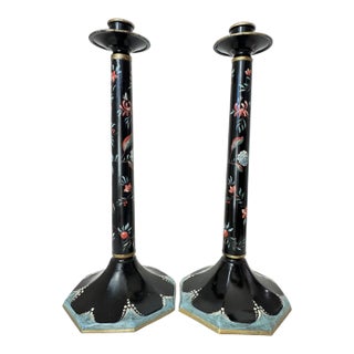 Pair of Baker Knapp & Tubbs Italian Candlesticks For Sale