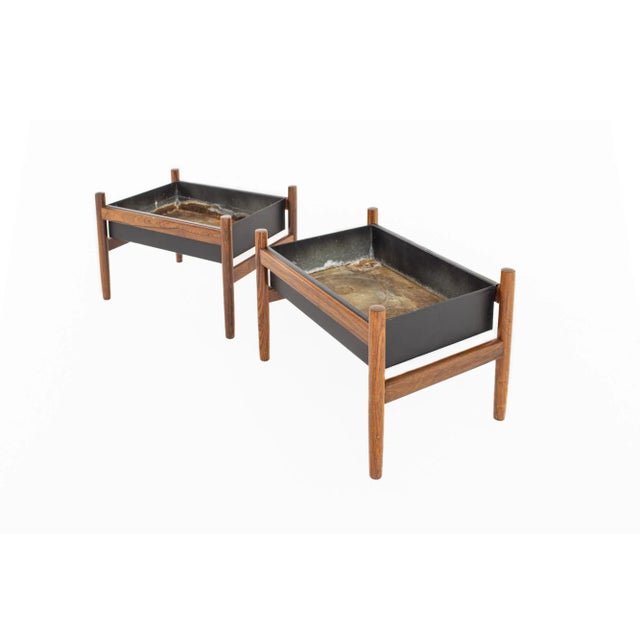 Mid 20th Century Vintage Spøttrup Danish Mid Century Rosewood Planter - a Pair For Sale - Image 5 of 10