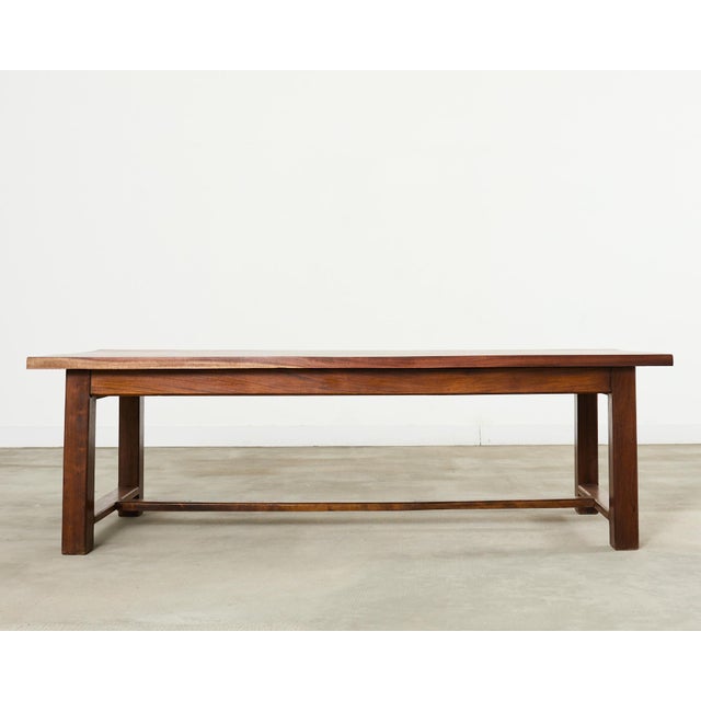 Country French Farmhouse Mahogany Trestle Dining Table For Sale - Image 12 of 12