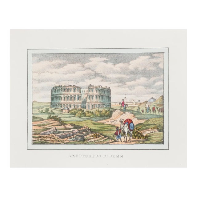 Amphitheater in Jemm - Lithograph - 1846 For Sale