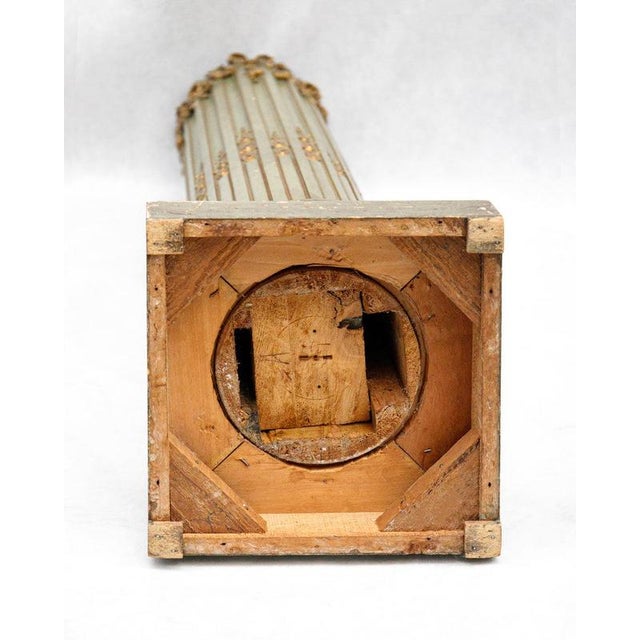 Louis XVI Style Pedestal Column in Olive Green For Sale - Image 6 of 8