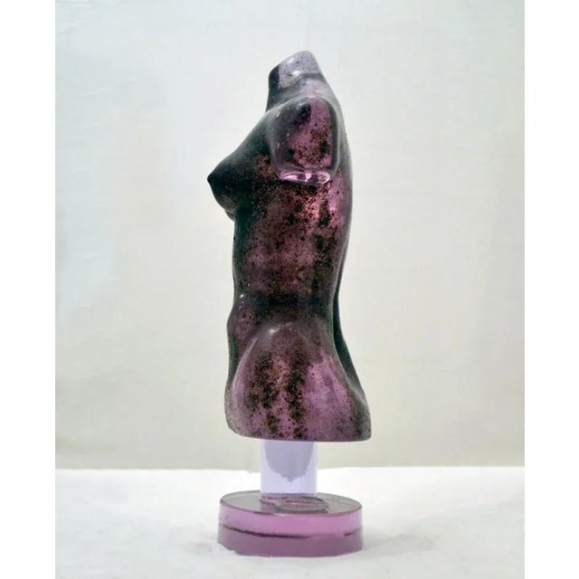 Alessandrite Glass Woman Bust Sculpture by Loredano Rosin, 1960s For Sale - Image 3 of 5