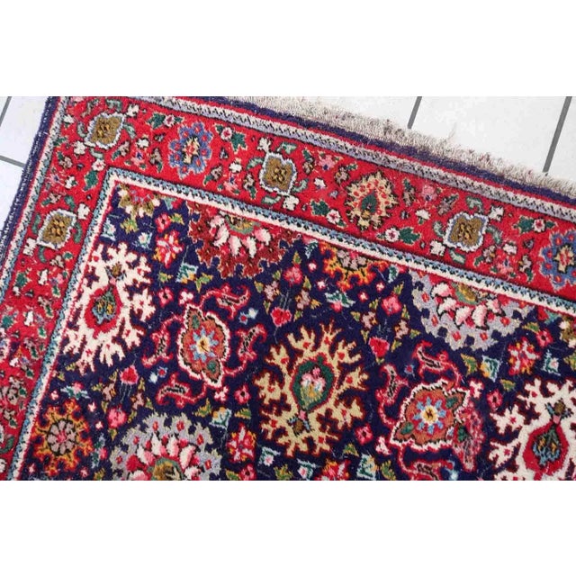 1950s Handmade Vintage Persian Tabriz Rug 3.3' X 4.6' For Sale - Image 10 of 12