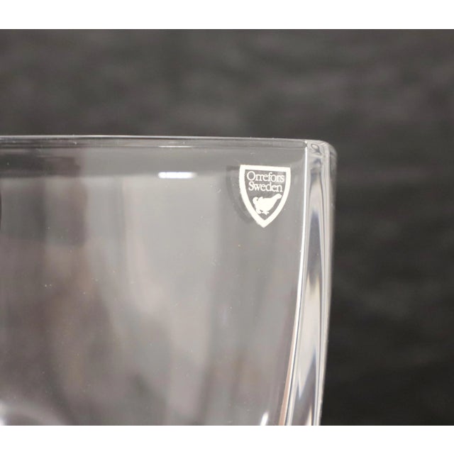 Transparent Orrefors Sweden 7" Square Clear Crystal Vase - A For Sale - Image 8 of 10