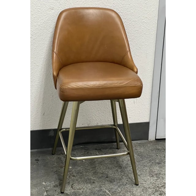 Mid-Century Modern West Elm Mid Century Swivel Counter Stools, Set of Three For Sale - Image 3 of 7
