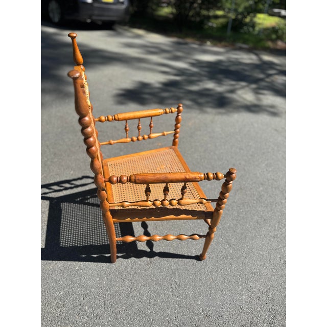 Jacobean Mid 20th Century Jacobean Caned Seat Chair For Sale - Image 3 of 8