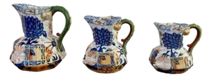 Antique Davenport Ironstone Octagonal Jugs, 1820, Set of 3