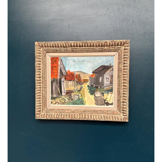 Swedish Artist, Rural Village, 1950s, Oil on Panel, Framed For Sale - Image 9 of 12