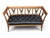 Vintage Sculpted Wood Bench With Button-Tufted Black Leather Seat For Sale - Image 11 of 12
