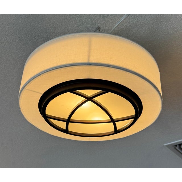 Orbit Drum Flush Mount Ceiling Light For Sale - Image 4 of 11