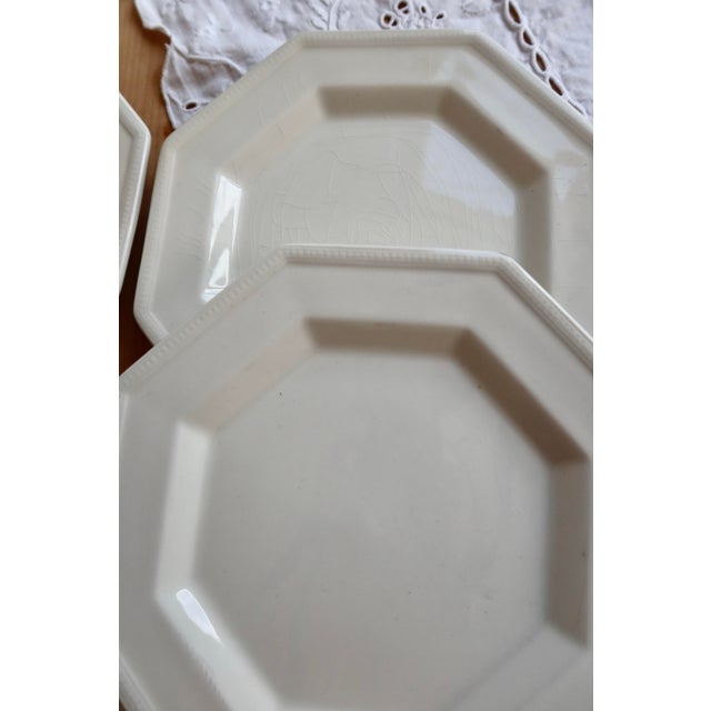 1980s Vintage Octagonal Beaded Porcelain Dessert Plates from Johnson Brothers, 1980s, Set of 6 For Sale - Image 5 of 8