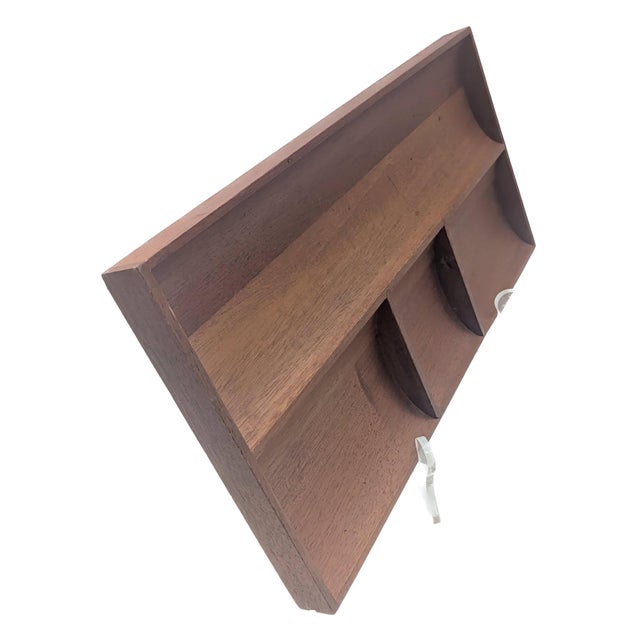 1960s Danish Teak Wood Partitioned Desk or Vanity Organizer / Vide Poche For Sale In Miami - Image 6 of 10