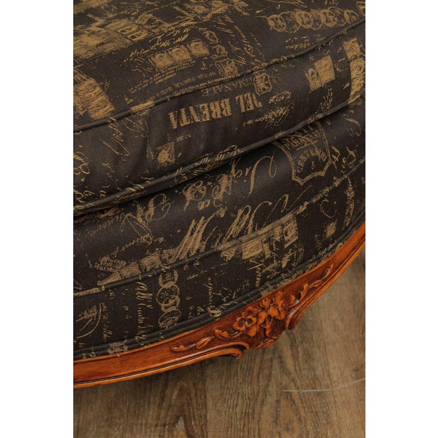 1930's French Louis XV Style Carved Barrel Bergere Armchair For Sale In Philadelphia - Image 6 of 12