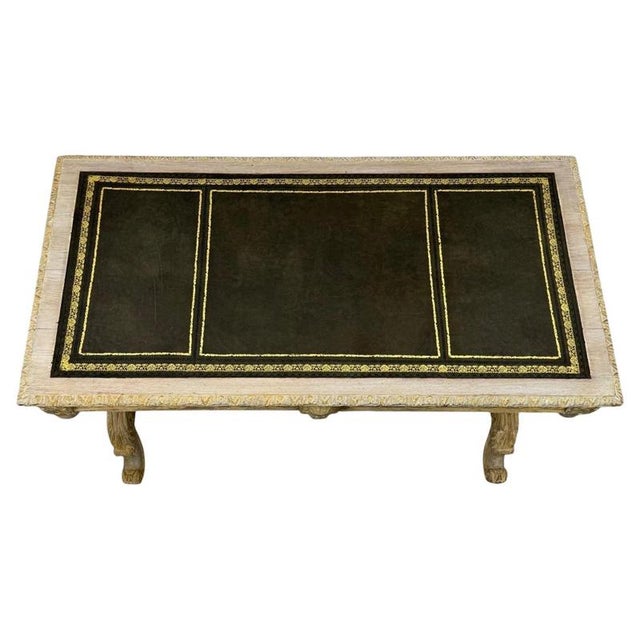Antique Victorian Oak Writing Table with Carved Decoration For Sale - Image 4 of 11