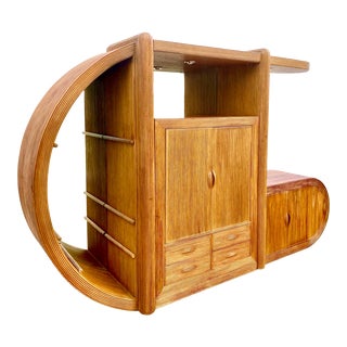 Vintage Mid-Century Modern Pencil Reed Wall Unit For Sale