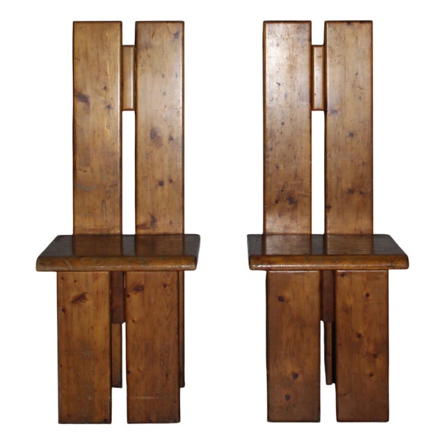 Set of Brutalist Totem Chairs, 1970s For Sale
