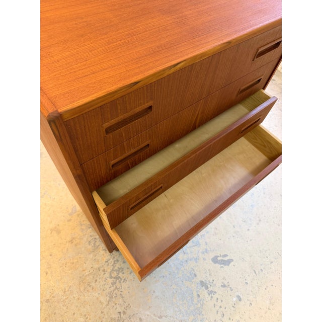 Brown Teak Chest of Drawers, Denmark, 1970s For Sale - Image 8 of 11