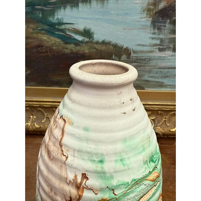 Vintage Stamped Nemadji Pottery Vase Mid Century Modern Style For Sale - Image 4 of 8