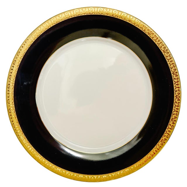 Set of eight service dinner porcelain plates by the Federated Department Stores (the old Macy's name) and featuring thick...