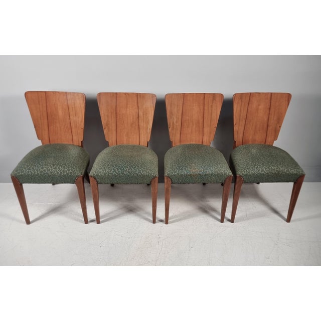 Wood Chairs and Table by Jindřich Halabala for Up Zavody, 1940s, Set of 5 For Sale - Image 7 of 15