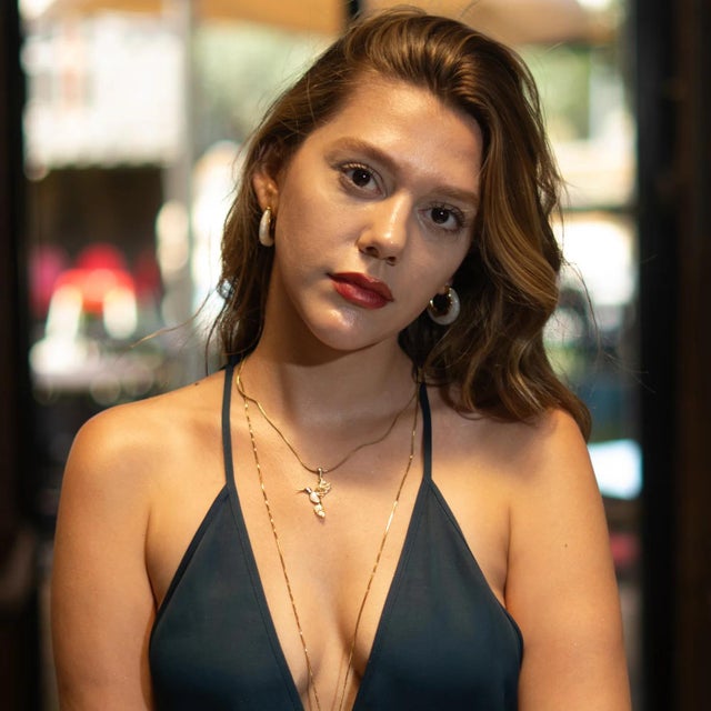 Early 21st Century Luminous Wave Resin & Gold Hoop Earrings, A Pair For Sale - Image 5 of 9