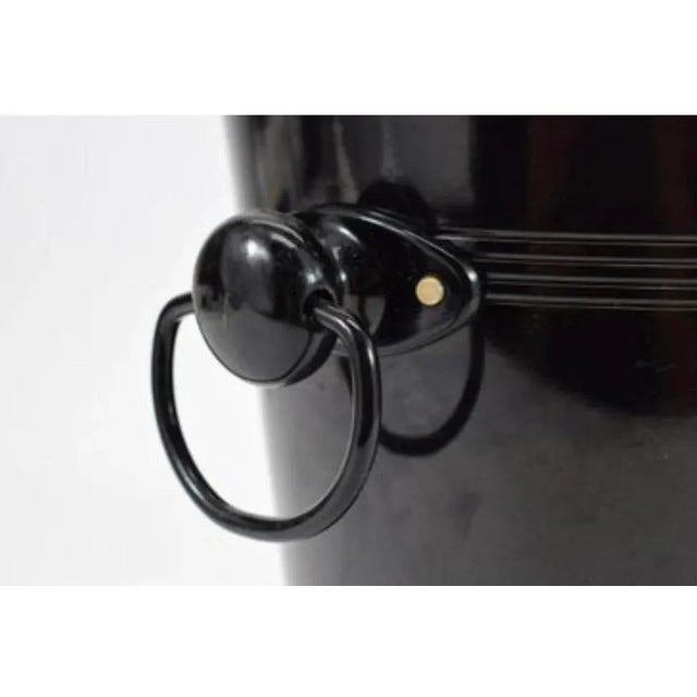 Cork Night Club Black Aluminum Ice Bucket For Sale - Image 4 of 5