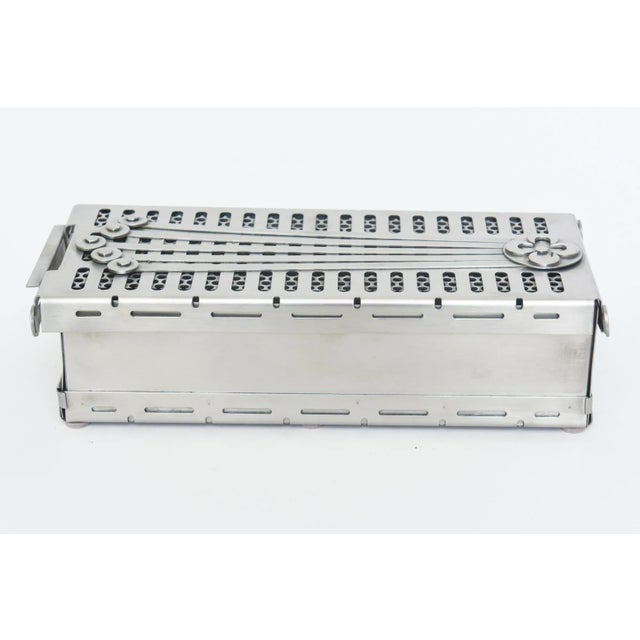 Stanley Szwarc Vintage Stanley Szwarc Stainless Steel Rectangular Perforated Large Studio Box One of a KInd For Sale - Image 4 of 12