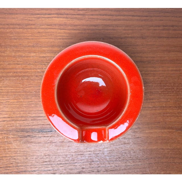 Mid-Century Modern German Space Age Red and Yellow Ceramic Ashtrays, 1960s, Set of 2 For Sale - Image 12 of 18