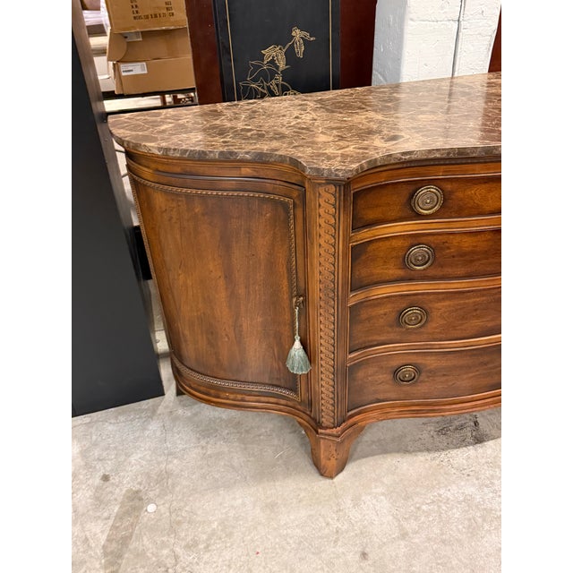 Early 21st Century Century Furniture Marble-Top Serpentine Buffet For Sale - Image 5 of 12