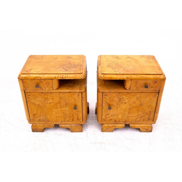 Bedside Tables, Poland, 1930s, Set of 2 For Sale - Image 4 of 15
