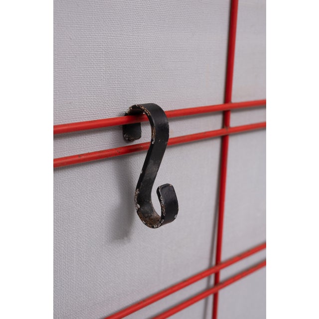 Dutch Red Metal Wire Hanging Coat Rack, 1960s For Sale - Image 6 of 7