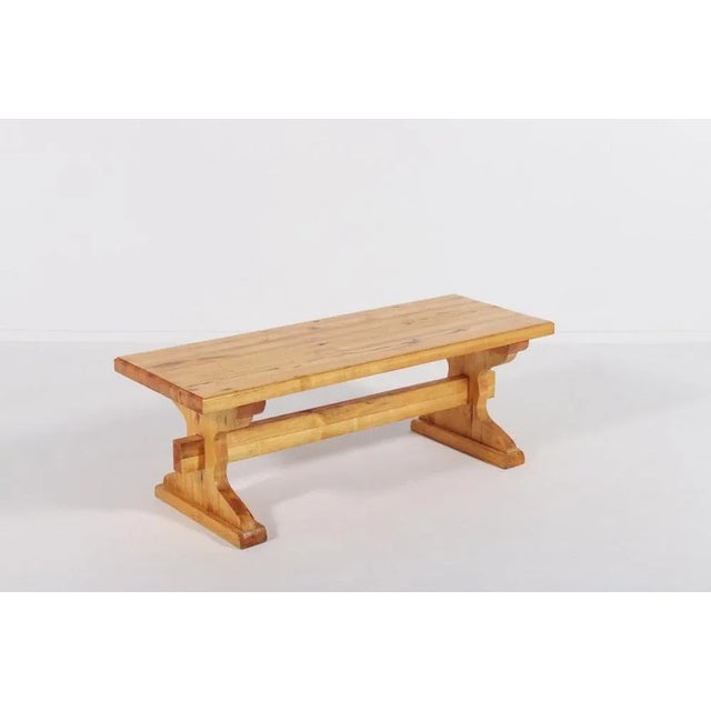 Small Solid Pine Bench Coffee Table, 1980s, Sweden For Sale - Image 12 of 12