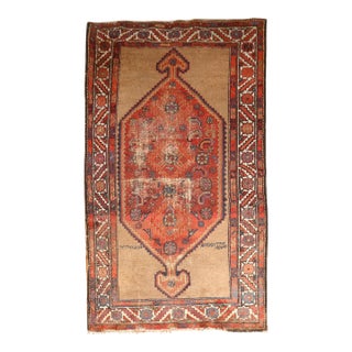 Antique Zabihi Collection Persian Tribal Serab Worn Rug - 4'1" x 6'7" For Sale