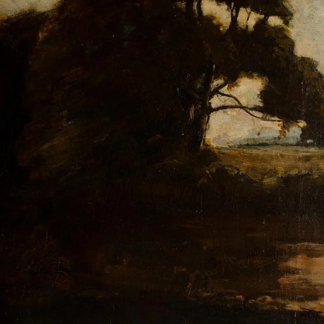 David Noble (British, 1882-1890) "On the Canal" Coastal Oil Painting For Sale - Image 12 of 13