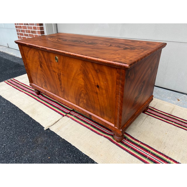 Antique Orange Flame Grain Paint Decorated Blanket Chest, Pennsylvania, Circa 1840’s For Sale - Image 18 of 18