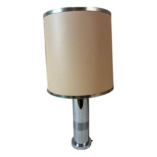 Chrome Metal Table Lamp, 1970 For Sale