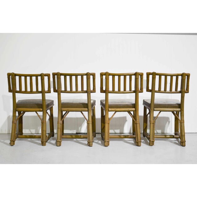 Mid 20th Century Mid Century Rattan Bamboo John Wisner Dining Chairs by Ficks Reed - Set of 4 For Sale - Image 5 of 9