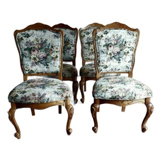 Late 20th Century Vintage French Country Style Dining Room Chairs- Set of 4 For Sale