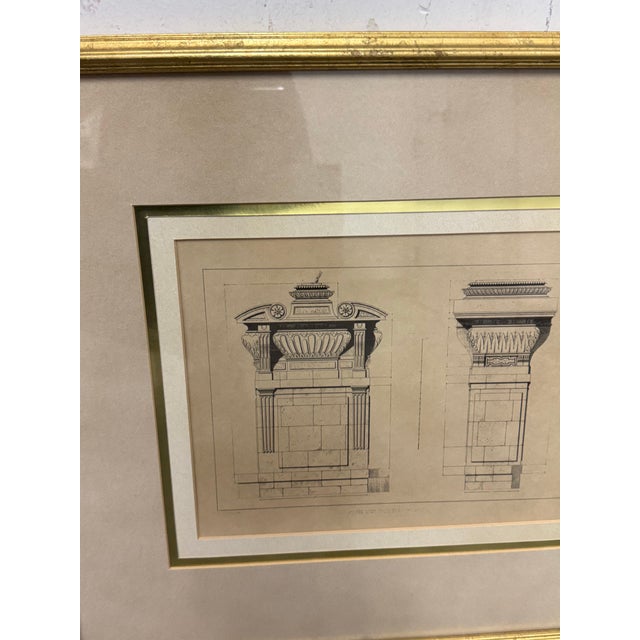Metal Bombay Company French Architecture Framed Prints, 16th Century, Pair For Sale - Image 7 of 12