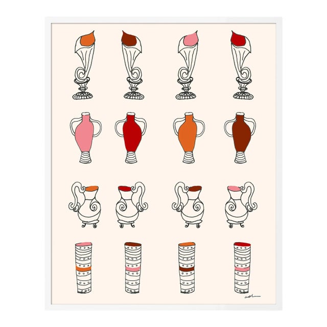 Vases Galore by Carly Kuhn in White Frame, Small Art Print For Sale