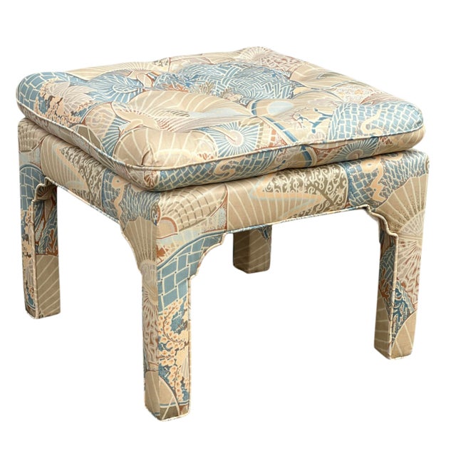 Pair Ming Style Upholstered Ottomans/Benches. Both Benches are remarkably sturdy and show beautifully. Spring loaded...