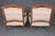 French Pair Louis XV Style Carved Wood Armchairs With Plaid Upholstery For Sale - Image 3 of 15